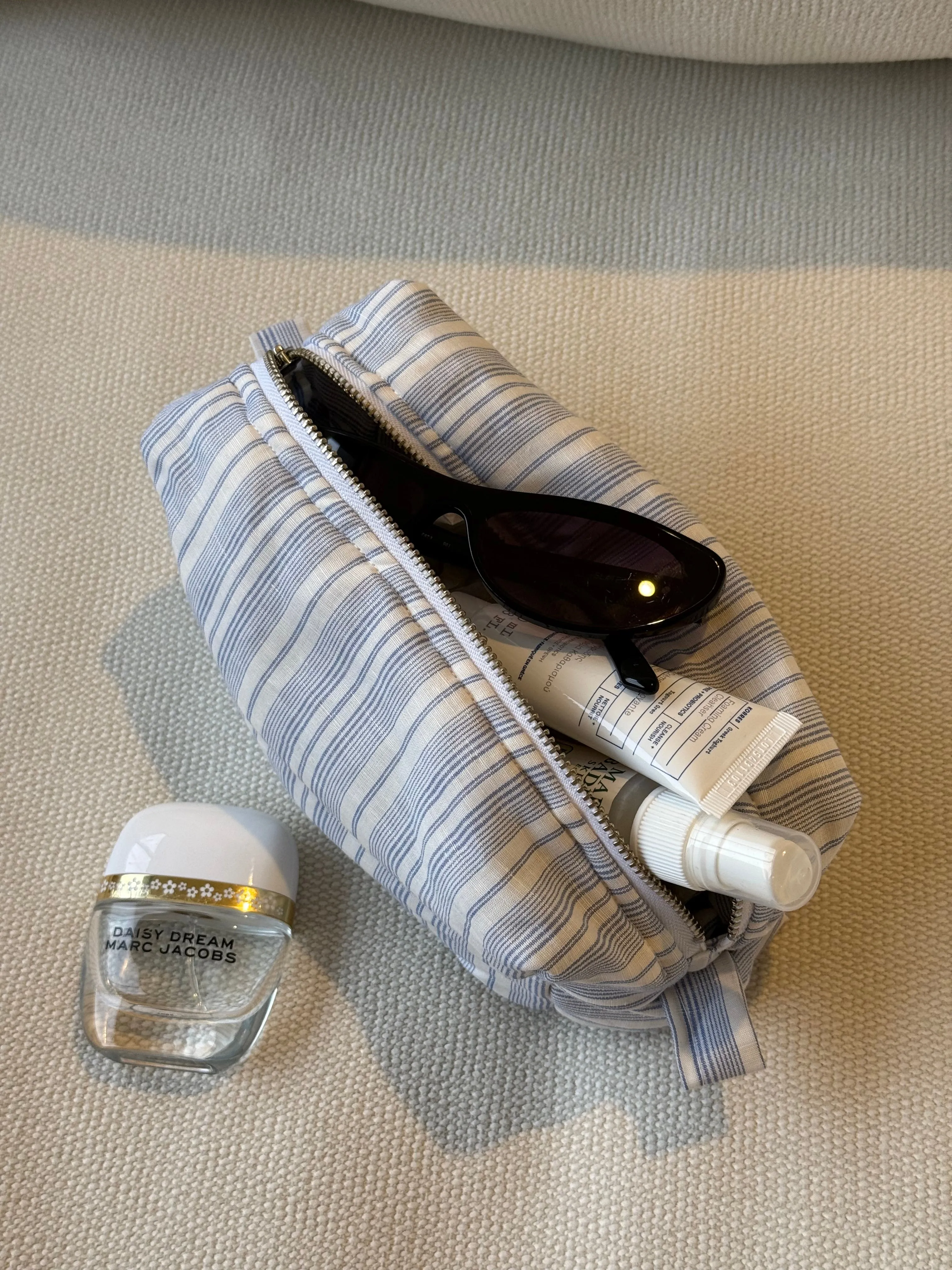 Blue Stripe Cosmetic Bag
