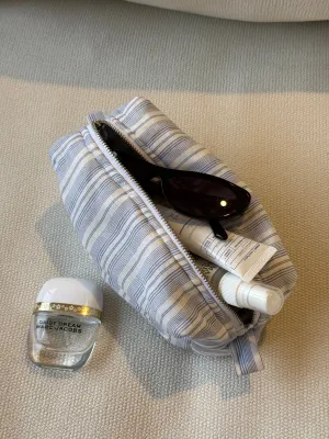 Blue Stripe Cosmetic Bag