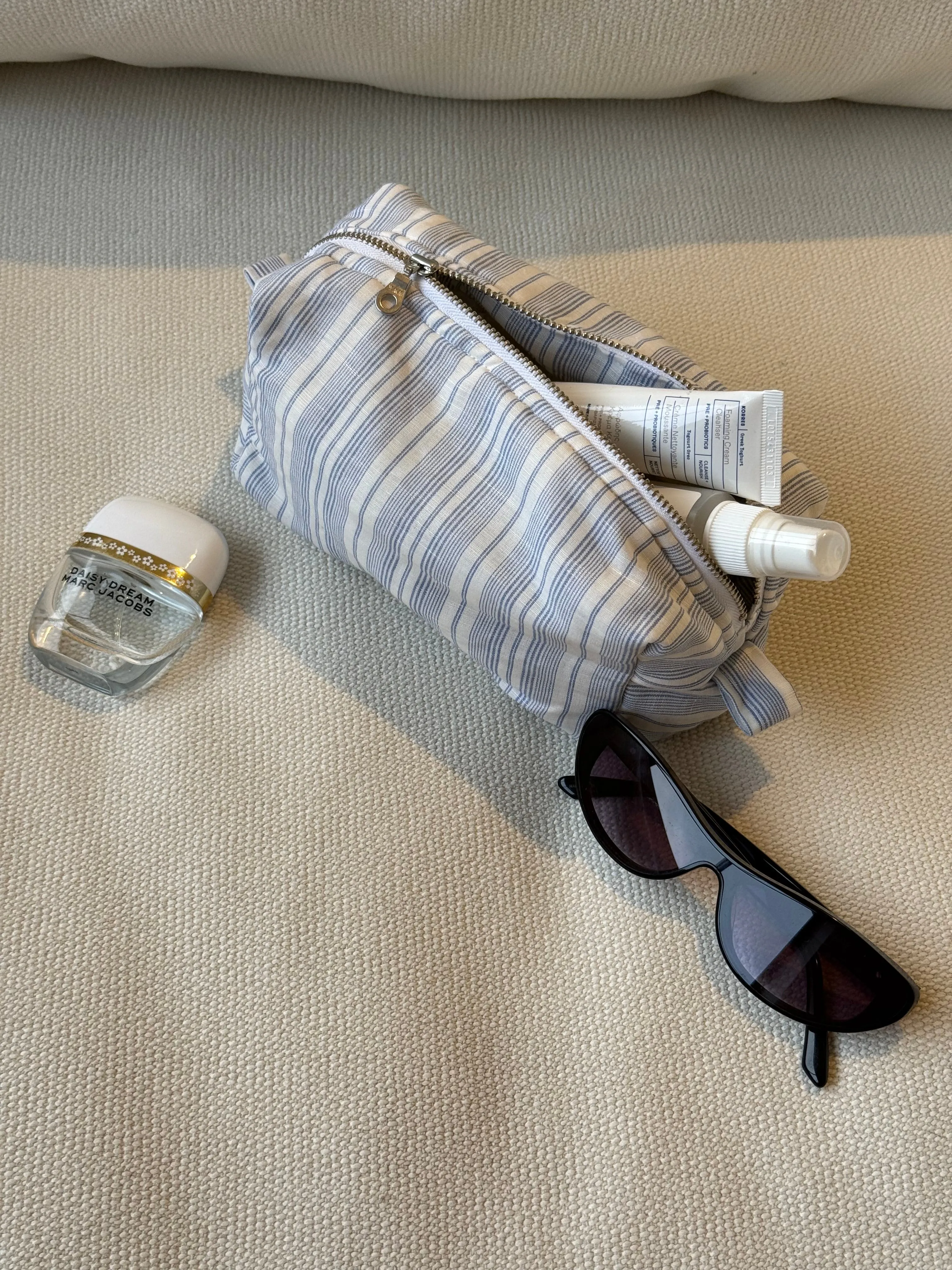 Blue Stripe Cosmetic Bag