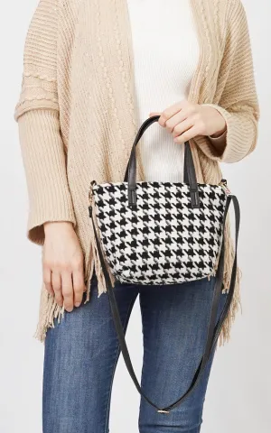 EBG10728 HOUNDSTOOTH PRINT CROSSBODY BAG