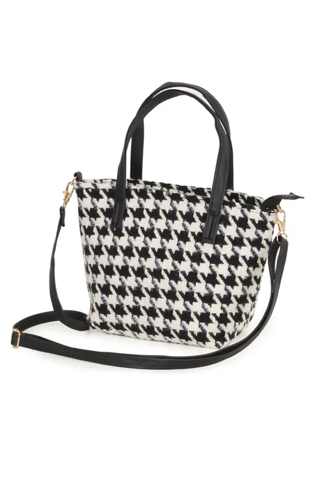EBG10728 HOUNDSTOOTH PRINT CROSSBODY BAG