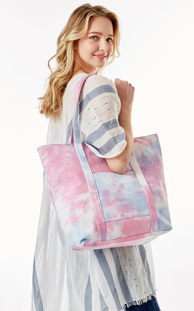 LOA373 Tie Dyed Print Tote Beach Bag