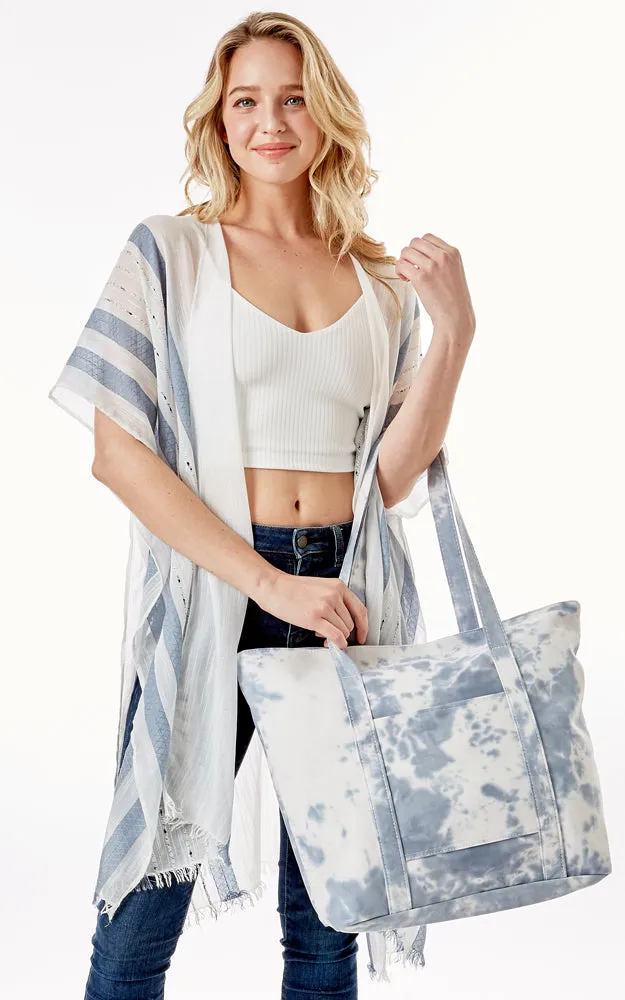 LOA373 Tie Dyed Print Tote Beach Bag