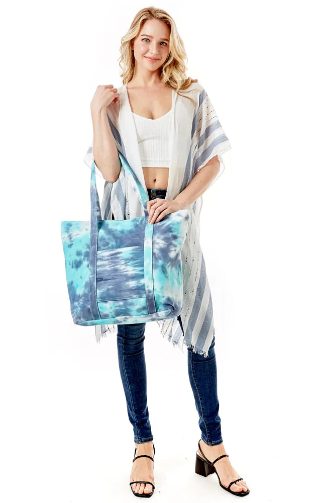 LOA373 Tie Dyed Print Tote Beach Bag