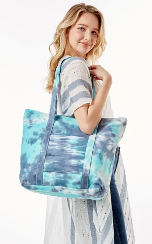 LOA373 Tie Dyed Print Tote Beach Bag