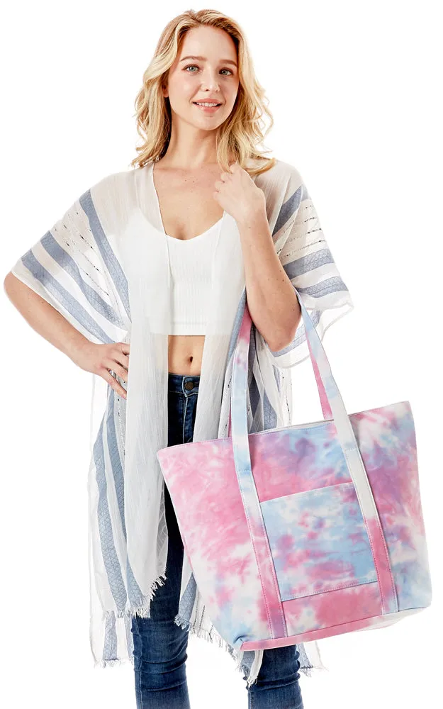 LOA373 Tie Dyed Print Tote Beach Bag