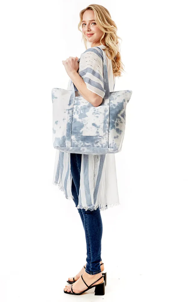 LOA373 Tie Dyed Print Tote Beach Bag