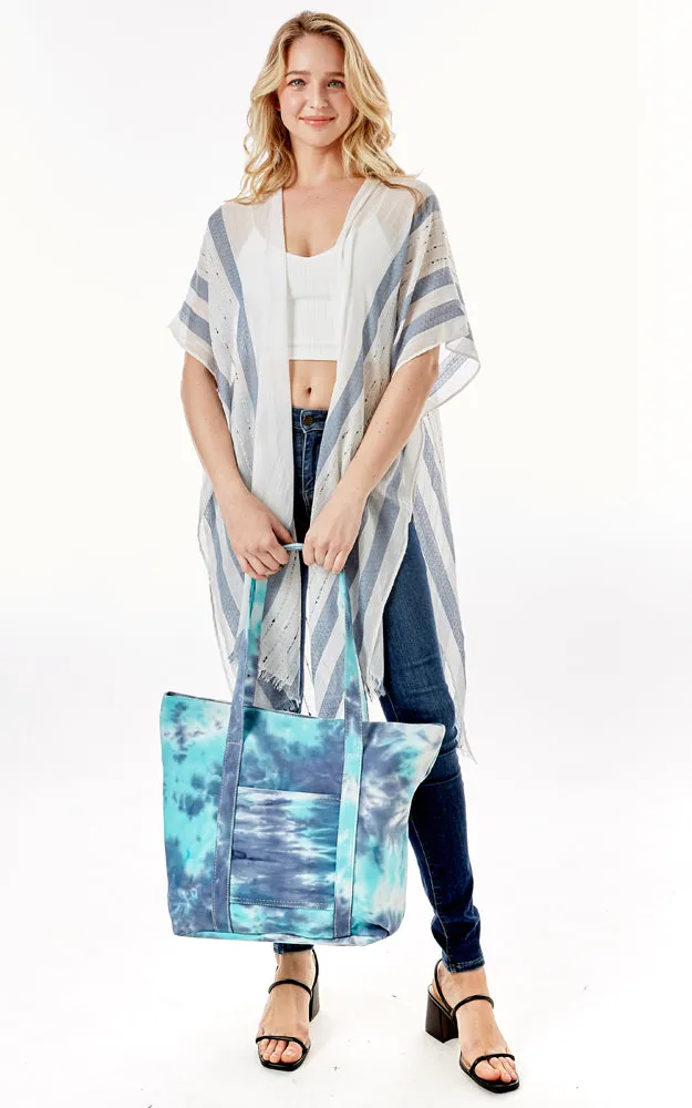 LOA373 Tie Dyed Print Tote Beach Bag