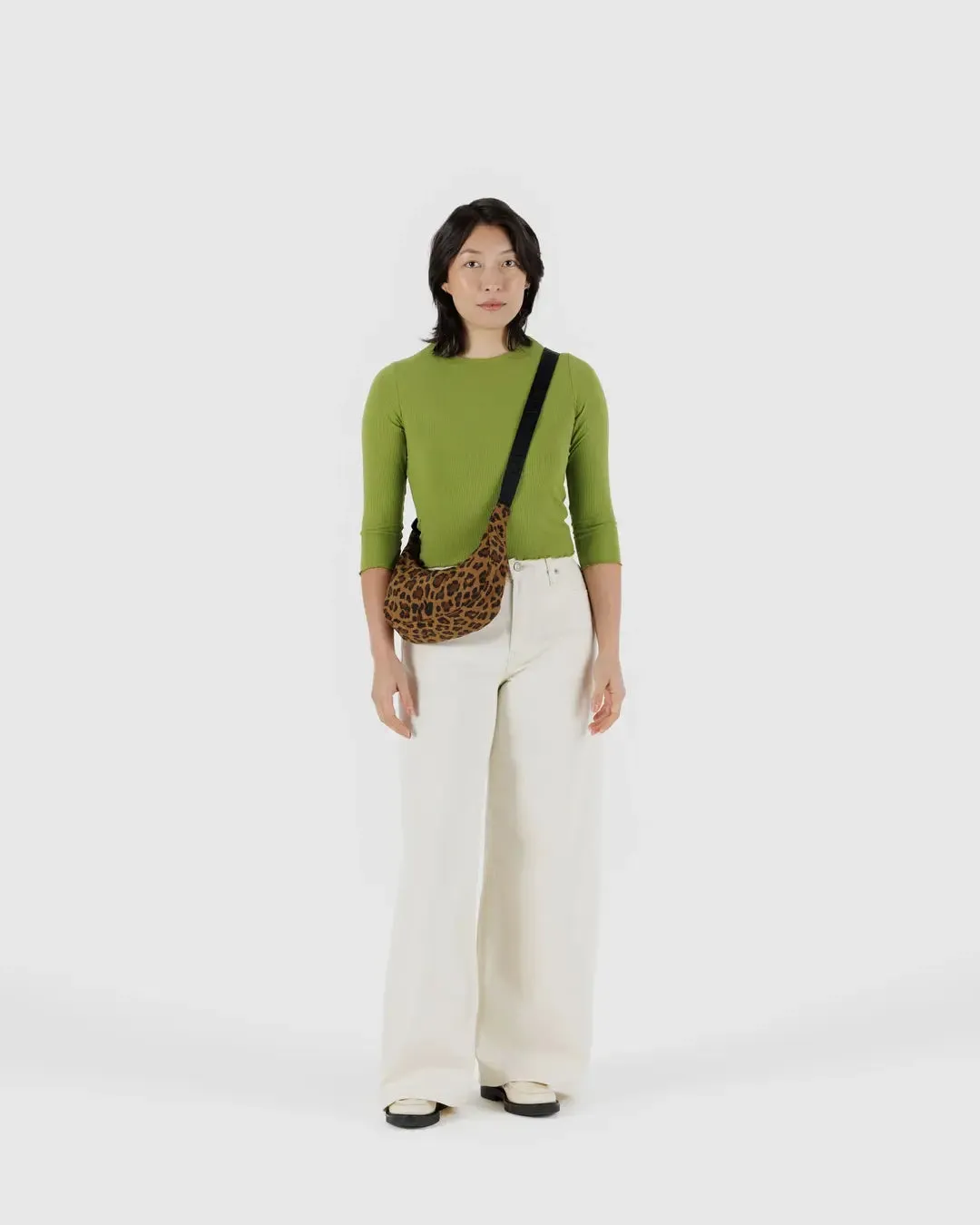 Small Nylon Crescent Bag LEOPARD | Baggu SS25