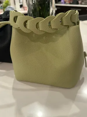 Vegan Bucket Bag with Interlocking Strap